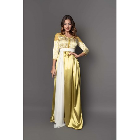 Caftan travaillé et raffiné pour mariage, fiançailles marocain en  2024