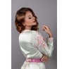 Tijdloze Elegantie: Zeer Lichtgroene Satijnen en Fuchsia Kaftan