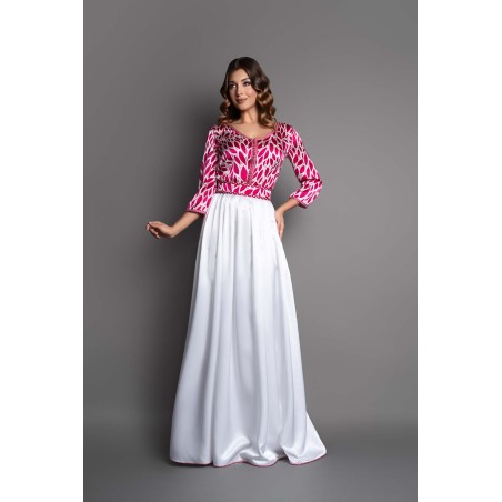Caftan une pièce en soie gai et coloré modèle pour fêtes orientales