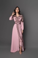 Caftan Naima - caftan marocain de mariée avec pantalon vieux rose expédié à Alger