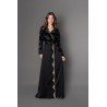Caftan noir cache coeur, moderne et tendance jeune, mode 2024