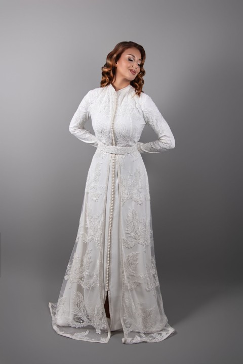 Commander takchita marocaine de mariage ivoire blanc - Caftan Safae