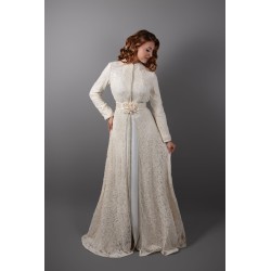 Kaftan Zhour - Marokkaanse bruids takchita bruids kant ecru