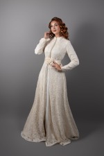 Acheter takchita marocaine mariage de mariage dentelle écru - Caftan Zhour