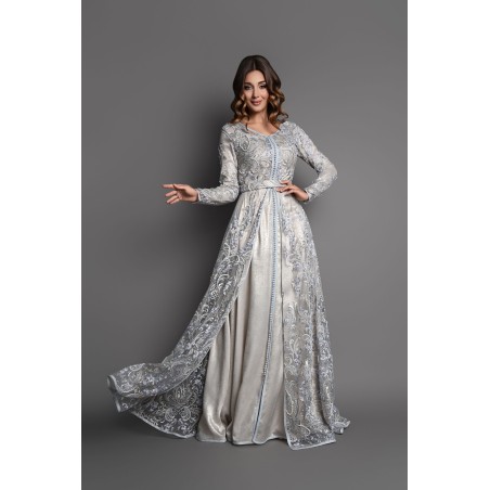 Luxurious lace caftan fashion 2023 on mode et caftan france