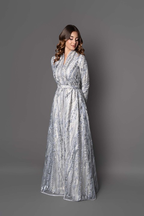Caftan Hasna de cérémonie brodé - takchita marocaine mariage livraison Bruxelles