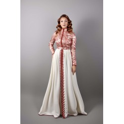 Comprar takchita marroquí modesto rojo crudo - Caftán Chama