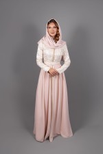 Caftan Chaima II coupe ajustée rose doré - takchita marocaine de mariée à commander en ligne