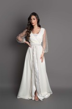Caftan Louloua perlé main de cérémonie - takchita marocaine de mariée à commander en ligne