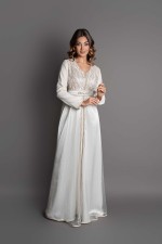 Caftan Douja - caftan marocain de mariée beige ivoire expédié à Montpellier