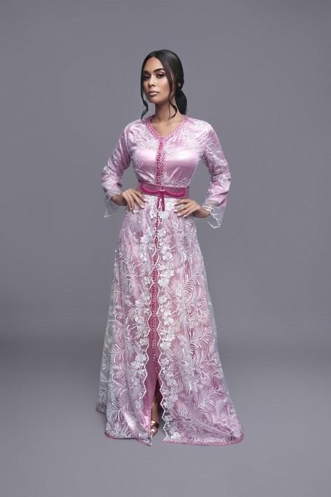 Caftan Anfa - takchita marocaine dentelle de cérémonie prix et livraison