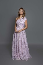 Takchita marocaine fluide épaule nue vieux rose - Caftan Sirine - vente en ligne Lille