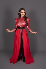 Commander takchita marocaine rouge noir - Caftan Andalousia
