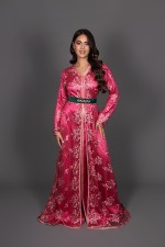 Commander takchita marocaine deux pièces traditionnel vert argenté - Takchita Roummana