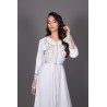 Kaftan Lamis - wit geborduurd zilver