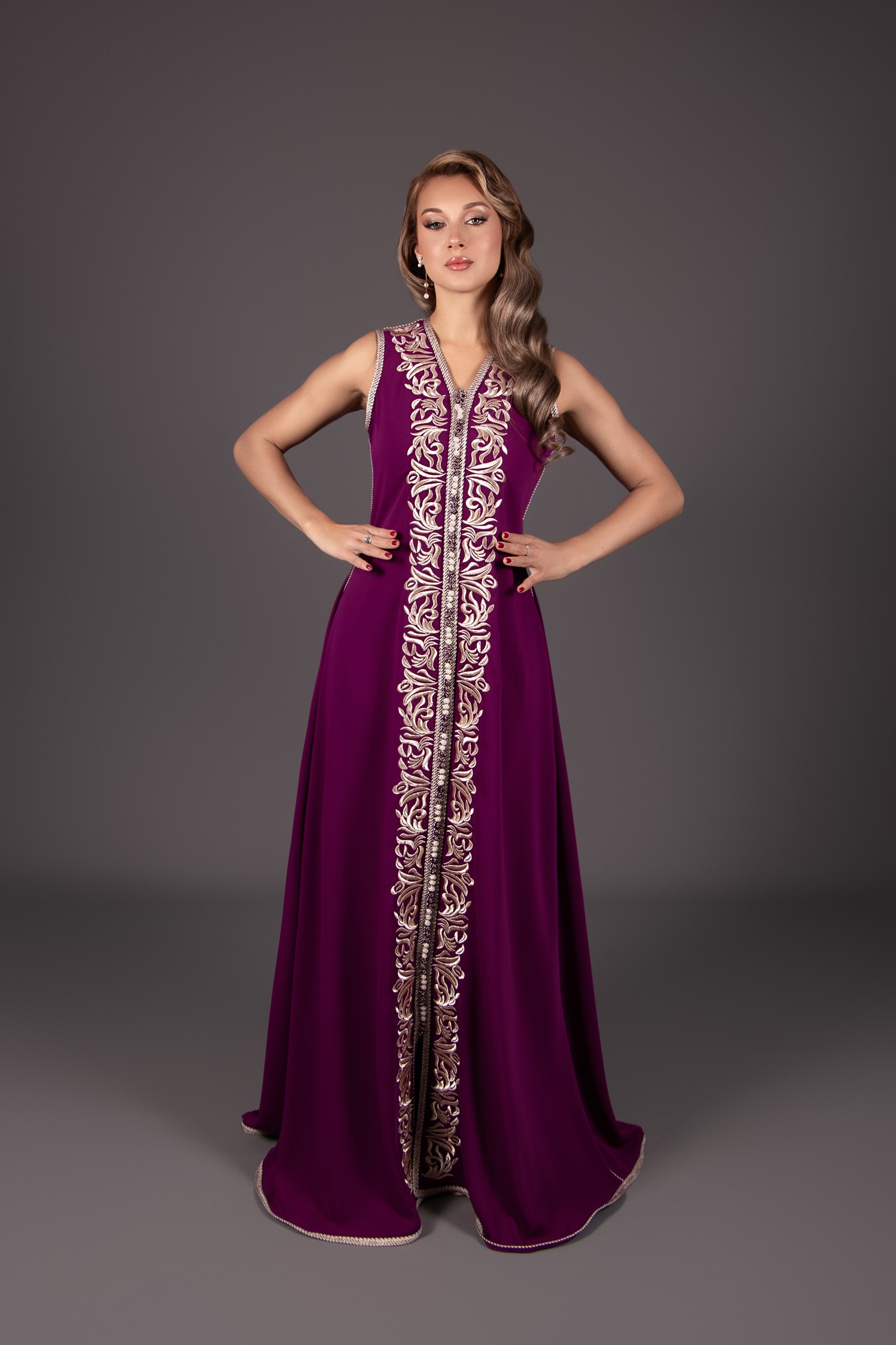 Takchita Zahira - three-piece purple gold