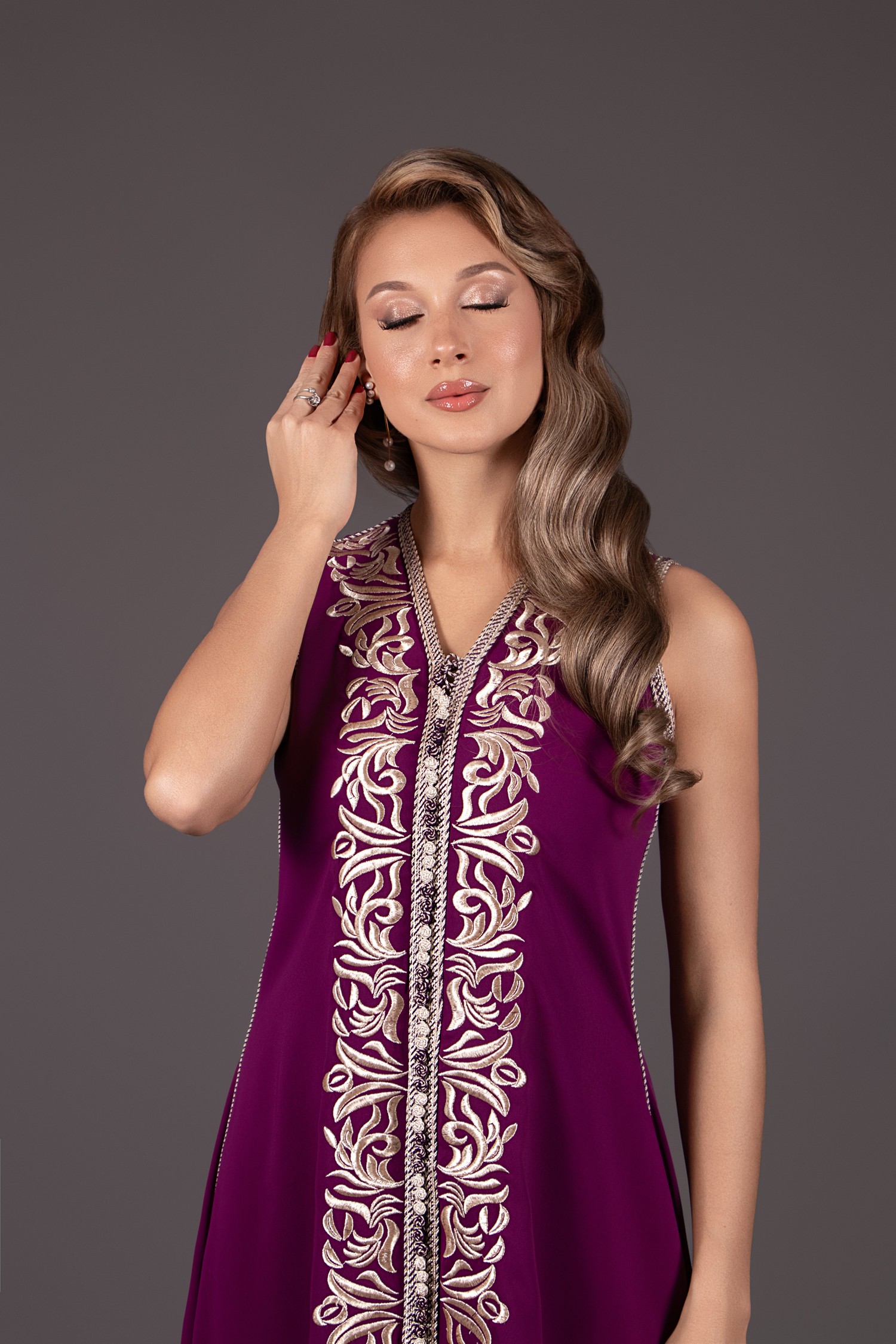 Takchita Zahira - three-piece purple gold