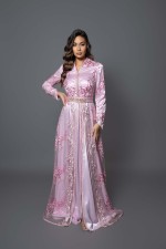 Acheter takchita marocaine rose doré à Bordeaux - Caftan Hiba