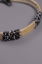 Ceinture pour caftan Layali noir doré - ceinture de caftan marocain à commander en ligne