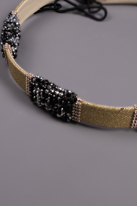 Ceinture pour caftan Layali - noir doré