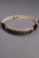 Ceinture pour caftan Dahbia doré perlé main - ceinture caftan marocain livraison Casablanca