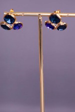 Boucles d'oreilles Celestia bleu - bijoux caftan marocain à commander en ligne