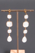 Boucles d'oreilles Perlina Blanc - bijoux de mariée orientale blanc
