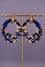 Bijoux mariage oriental bleu - Boucles d'oreilles Layla Bleu - vente en ligne Strasbourg