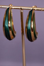 Parure mariage marocain vert - Boucles d'oreilles Tiziri Vert
