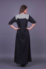 Jellaba Marina moderne noir blanc - jellaba femme livraison Nice