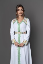 Caftan Safia - robe de mariée orientale crêpe blanc