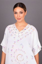 Acheter tenue d'intérieur orientale coton blanc - Robe d'intérieur Mina