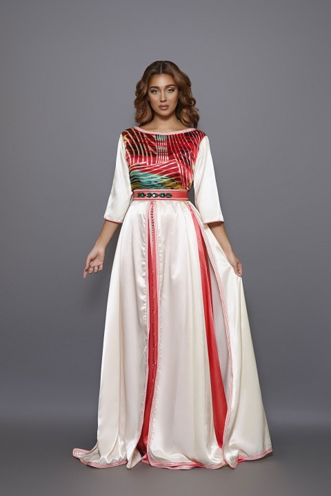 Acheter takchita marocaine fluide ivoire de mariage à Bordeaux - Caftan Tamira