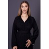 Kaftan Kahina - crepe black hand-beaded