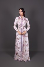 Takchita marocaine de cérémonie brodée main de cérémonie - Caftan Aida