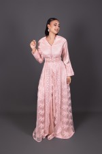 Takchita marocaine rose de cérémonie - Caftan Rawda - vente en ligne Nantes