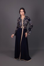 Caftan marocain moderne de soirée - Caftan Bahria sur mesure