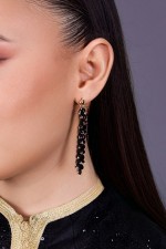 Commander parure mariage oriental noir - Boucles d'oreilles Perla Noire