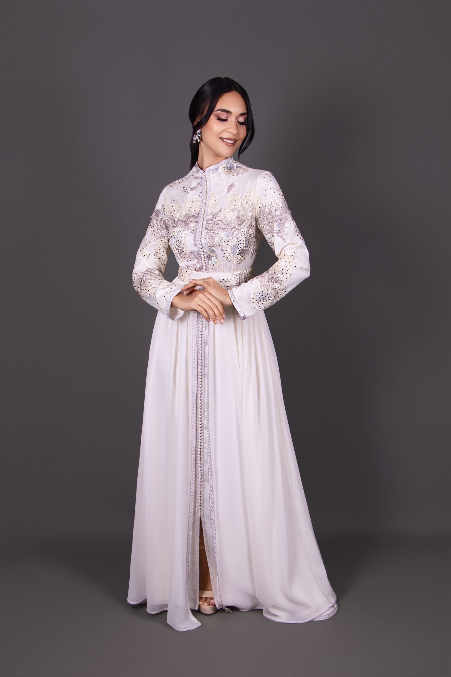 Caftan Élégant Moderne – Robe Caftan Raffinée pour Mariage et Soirée