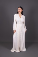 Caftan marocain brodé perlé main de cérémonie - Caftan Wissal - vente en ligne Montpellier