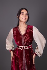 Takchita marocaine velours doré - Caftan Garnata Doré - vente en ligne Nantes