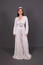 Commander takchita marocaine - Caftan marocain blanc dentelle mariée Safwa